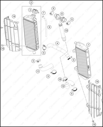 COOLING SYSTEM, 2023 GASGAS MC-250-FACTORY