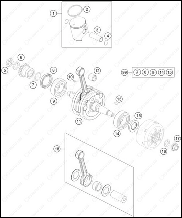 CRANKSHAFT, PISTON, 2025 GASGAS MC-85-19-16