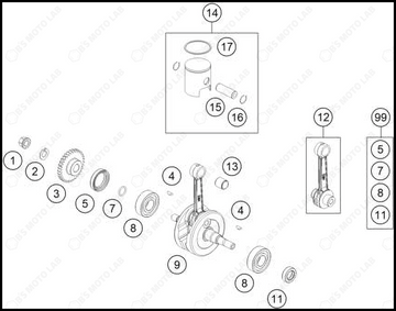 CRANKSHAFT, PISTON, 2025 GASGAS MC-50