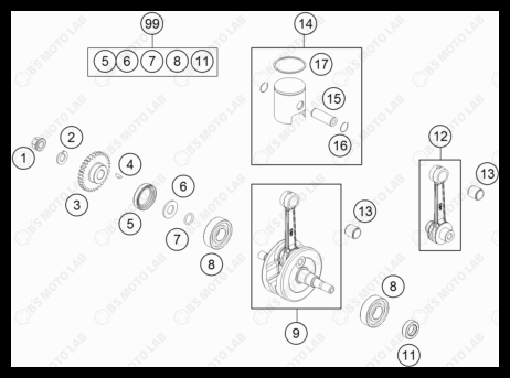 CRANKSHAFT, PISTON, 2023 GASGAS MC-50