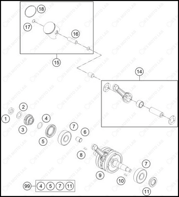 CRANKSHAFT, PISTON, 2025 GASGAS MC-65