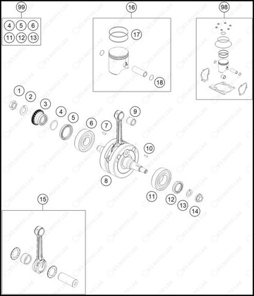 CRANKSHAFT, PISTON, 2025 GASGAS MC-150