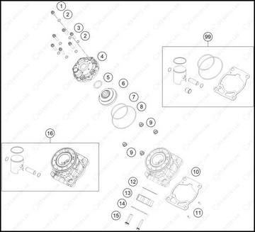 CYLINDER, CYLINDER HEAD, 2025 GASGAS MC-50