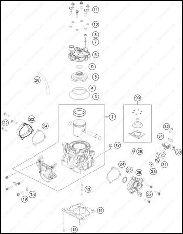 CYLINDER, CYLINDER HEAD, 2025 GASGAS MC-150