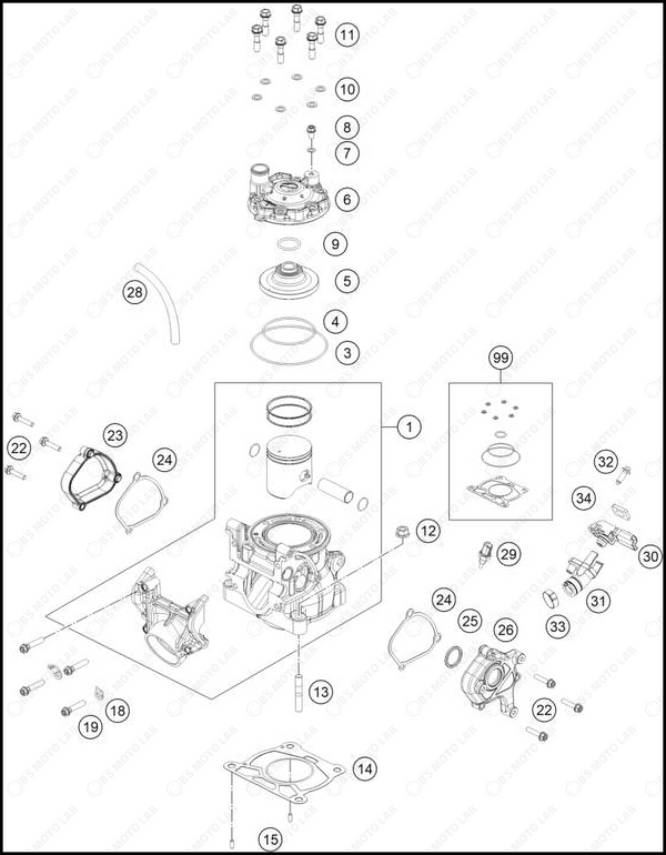 CYLINDER, CYLINDER HEAD, 2025 GASGAS MC-150