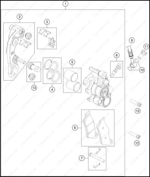 FRONT BRAKE CALIPER, 2025 GASGAS MC-125