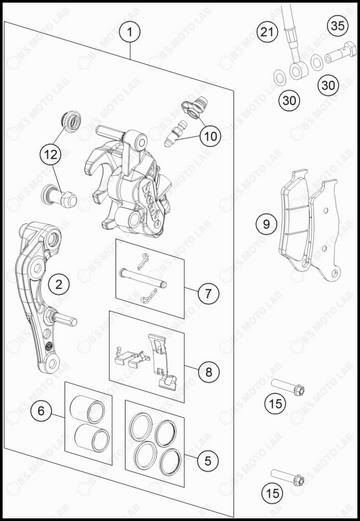 FRONT BRAKE CALIPER, 2023 GASGAS MC-250-FACTORY