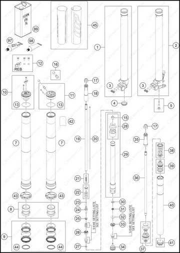 FRONT FORK DISASSEMBLED, 2025 GASGAS MC-85-19-16