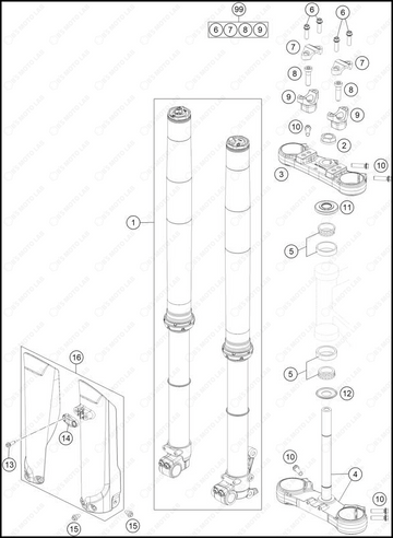 FRONT FORK, TRIPLE CLAMP, 2025 GASGAS MC-85-19-16