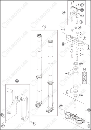 FRONT FORK, TRIPLE CLAMP, 2024 GASGAS MC-250