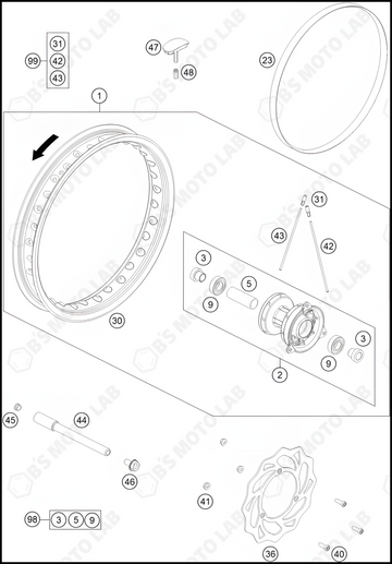 FRONT WHEEL, 2023 GASGAS MC-65