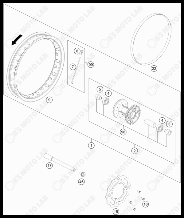 FRONT WHEEL, 2023 GASGAS MC-50