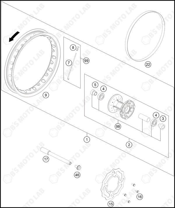 FRONT WHEEL, 2024 GASGAS MC-50