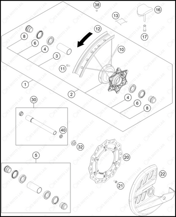 FRONT WHEEL, 2023 GASGAS MC-250-FACTORY