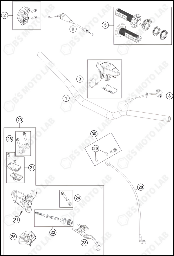 HANDLEBAR, CONTROLS, 2024 GASGAS MC-85-19-16