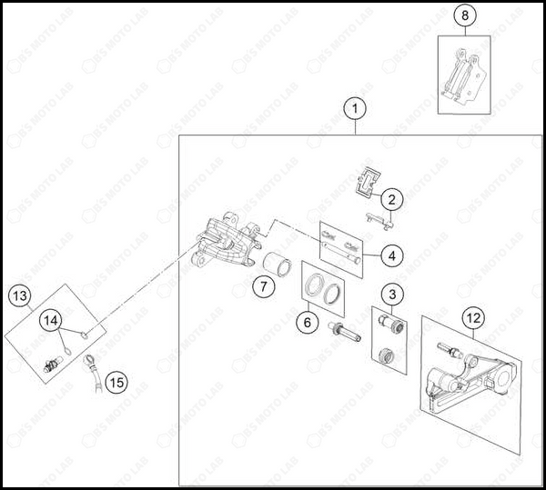 REAR BRAKE CALIPER, 2025 GASGAS MC-65