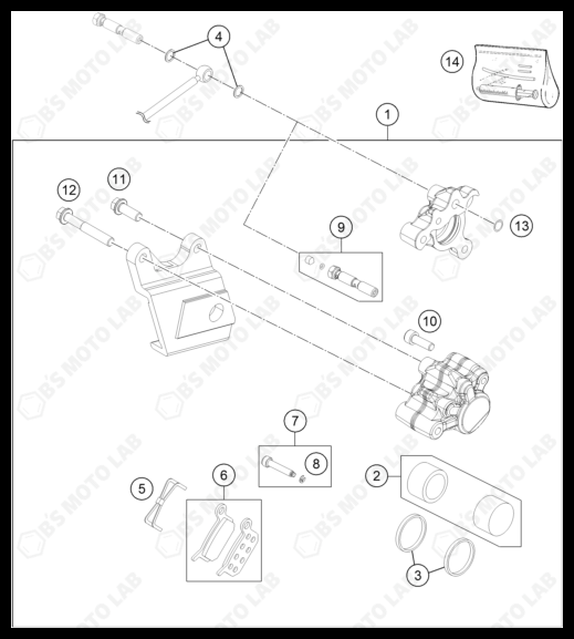 REAR BRAKE CALIPER, 2023 GASGAS MC-50