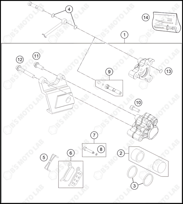 REAR BRAKE CALIPER, 2023 GASGAS MC-E-5