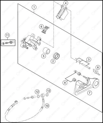 REAR BRAKE CALIPER, 2023 GASGAS MC-250-F