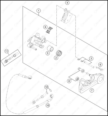 REAR BRAKE CALIPER, 2023 GASGAS MC-250-FACTORY