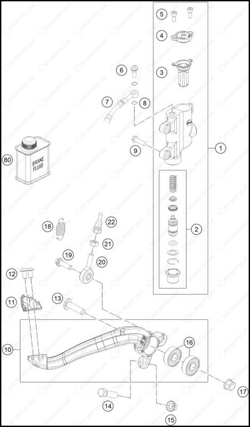 REAR BRAKE CONTROL, 2025 GASGAS MC-85-19-16