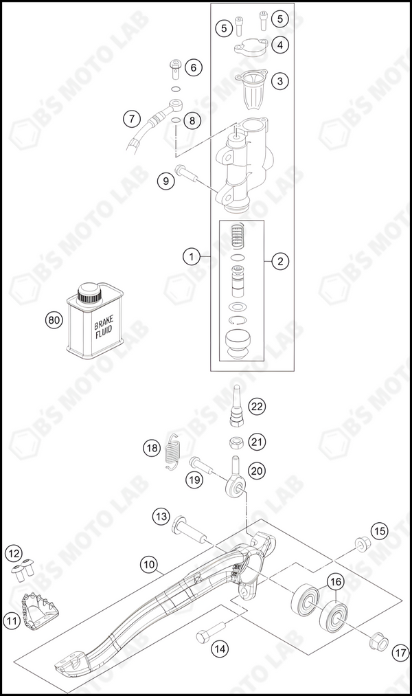 REAR BRAKE CONTROL, 2024 GASGAS MC-85-19-16