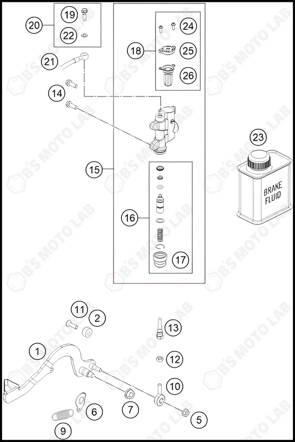 REAR BRAKE CONTROL, 2024 GASGAS MC-E-5