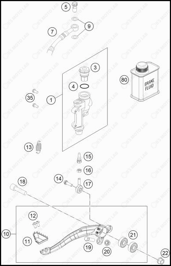 REAR BRAKE CONTROL, 2023 GASGAS MC-125