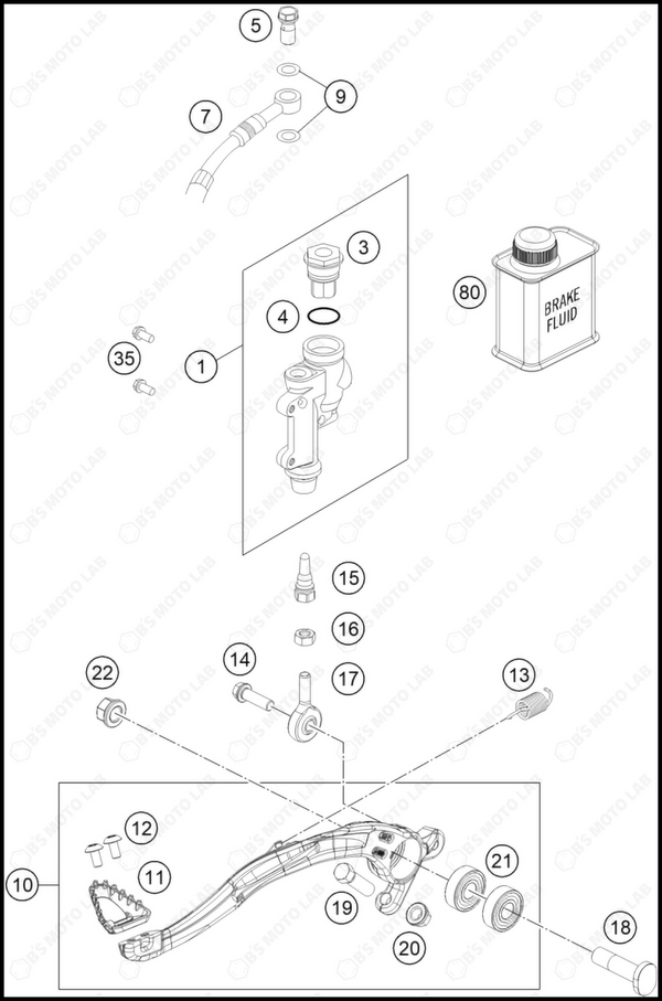 REAR BRAKE CONTROL, 2023 GASGAS MC-250-FACTORY