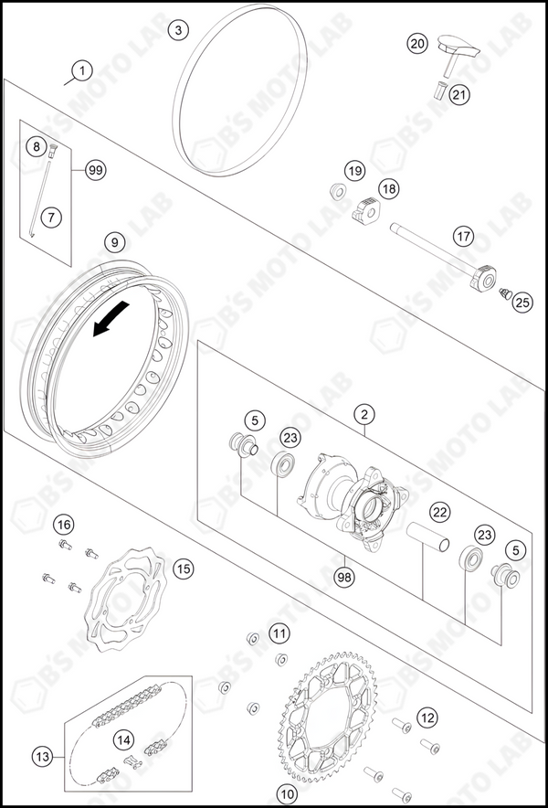 REAR WHEEL, 2024 GASGAS MC-E-3