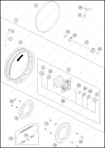 REAR WHEEL, 2025 GASGAS MC-50