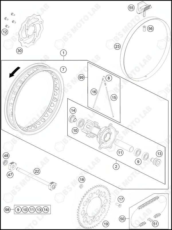 REAR WHEEL, 2023 GASGAS MC-65