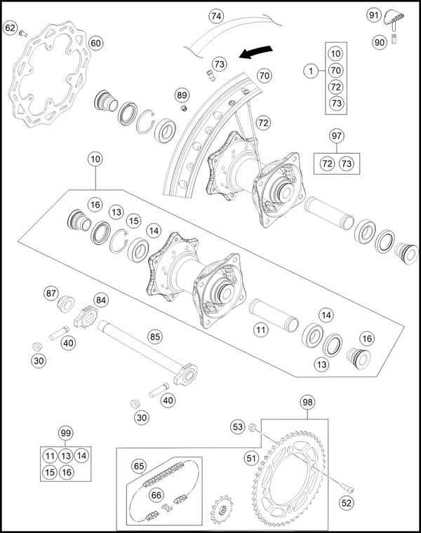 REAR WHEEL, 2023 GASGAS MC-85-17-14