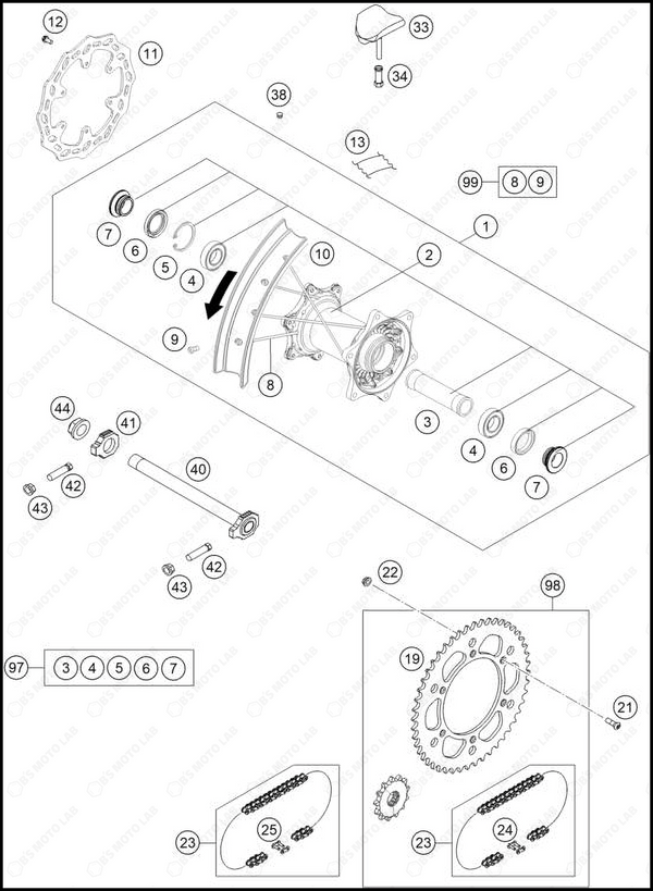 REAR WHEEL, 2025 GASGAS MC-125