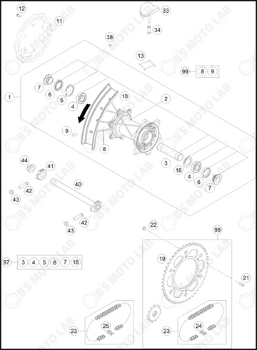 REAR WHEEL, 2024 GASGAS MC-250