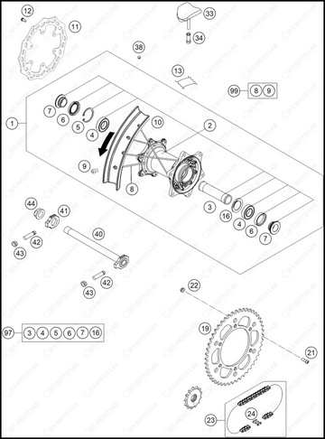 REAR WHEEL, 2024 GASGAS EX-300