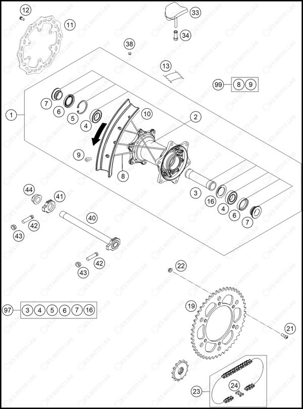 REAR WHEEL, 2024 GASGAS EX-300