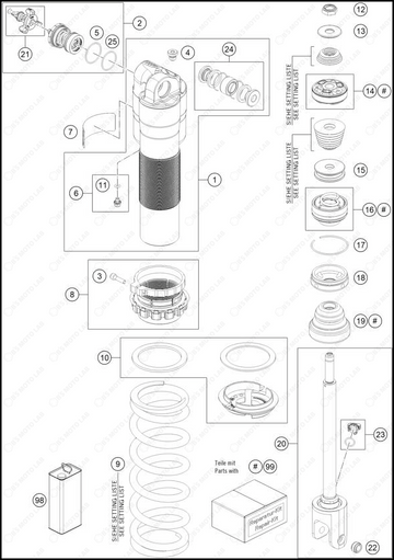 SHOCK ABSORBER DISASSEMBLED, 2025 GASGAS MC-150