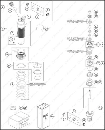 SHOCK ABSORBER DISASSEMBLED, 2025 GASGAS MC-85-19-16