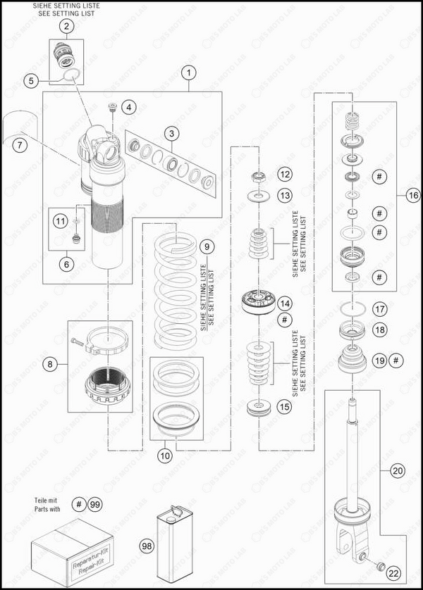 SHOCK ABSORBER DISASSEMBLED, 2023 GASGAS MC-125