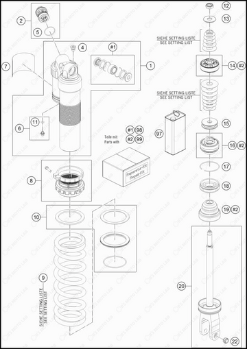 SHOCK ABSORBER DISASSEMBLED, 2023 GASGAS MC-250-F