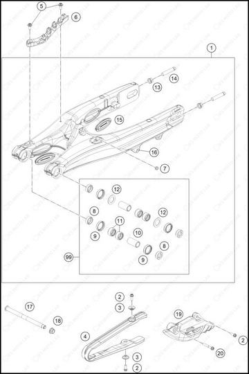 SWING ARM, 2025 GASGAS MC-85-17-14