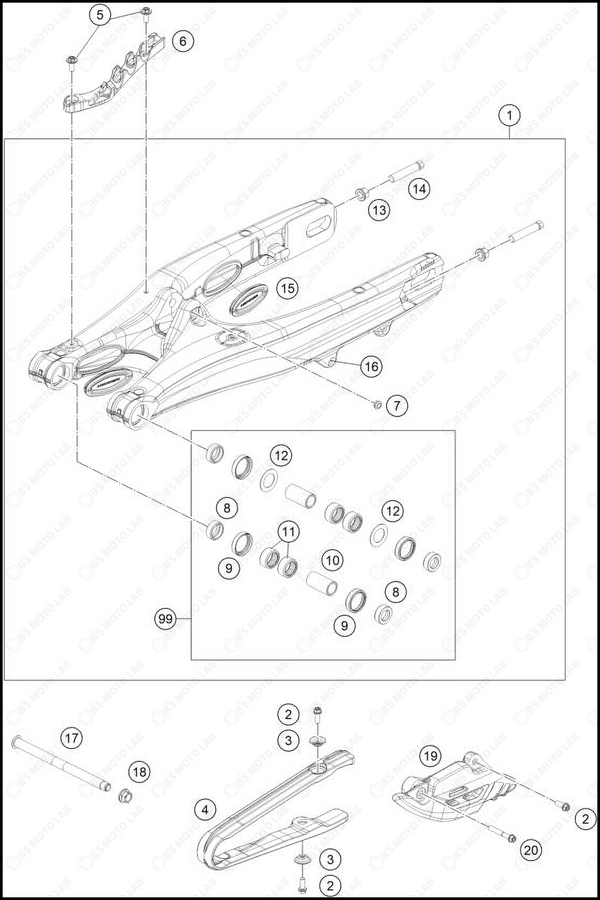 SWING ARM, 2025 GASGAS MC-85-17-14