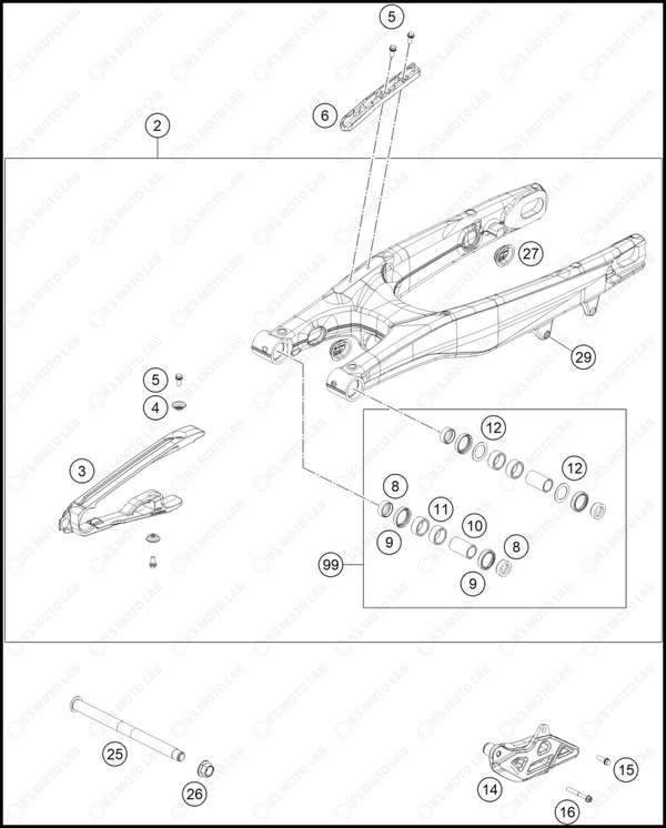 SWING ARM, 2023 GASGAS MC-250-FACTORY