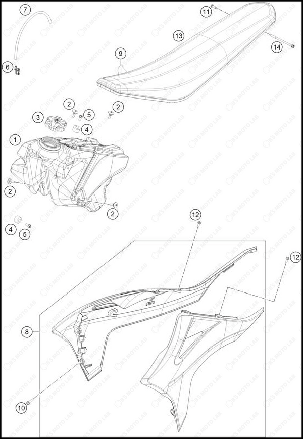 TANK, SEAT, 2023 GASGAS MC-250-F