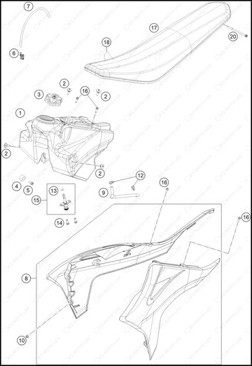 TANK, SEAT, 2023 GASGAS MC-125