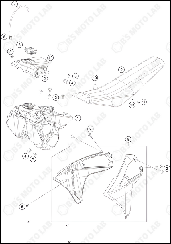 TANK, SEAT, 2024 GASGAS MC-125