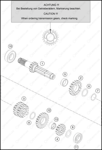 TRANSMISSION I - MAIN SHAFT, 2025 GASGAS MC-150