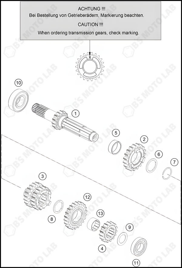 TRANSMISSION I - MAIN SHAFT, 2024 GASGAS MC-125