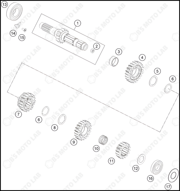 TRANSMISSION I - MAIN SHAFT, 2024 GASGAS MC-450-F